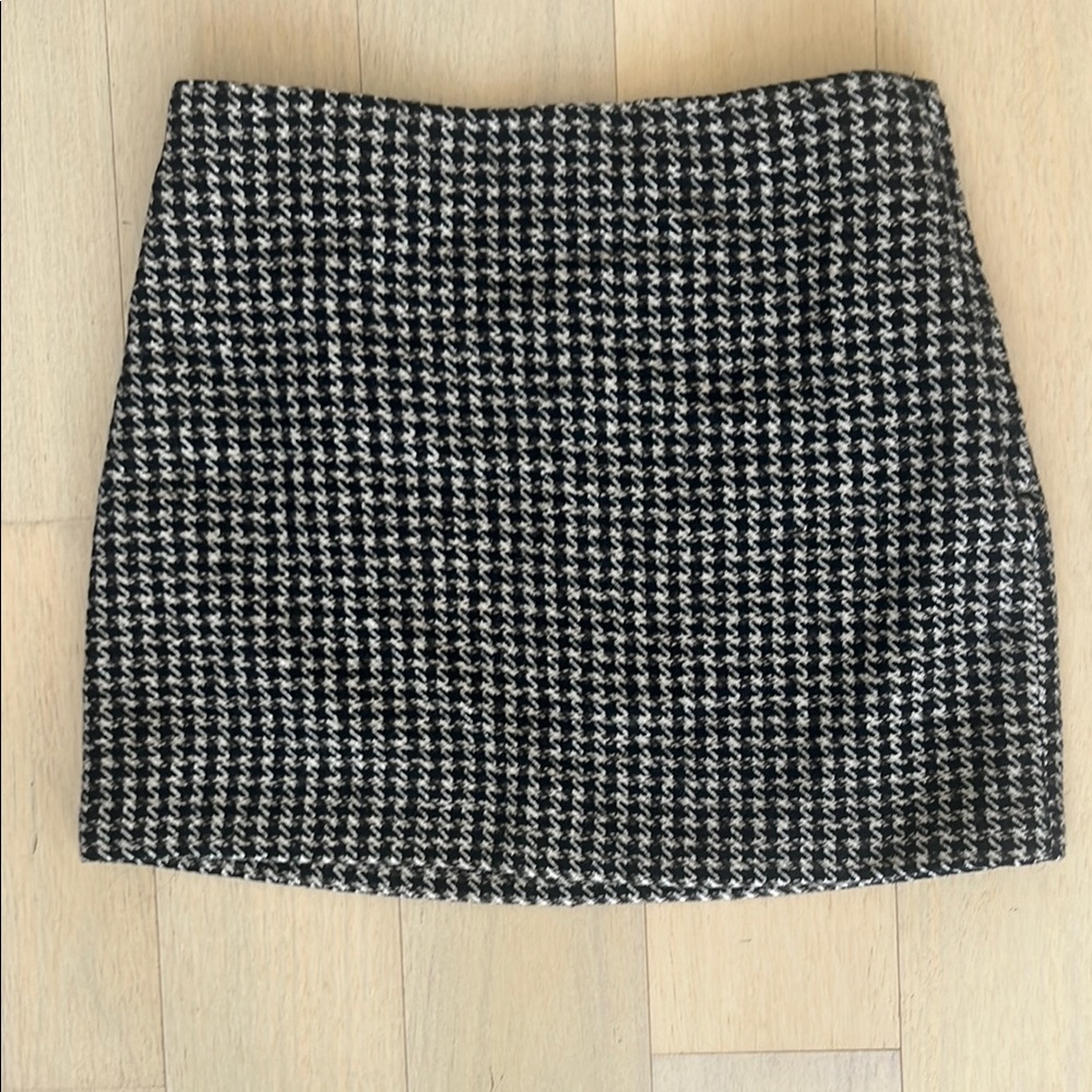 Black, Brown, and White Mini Skirt